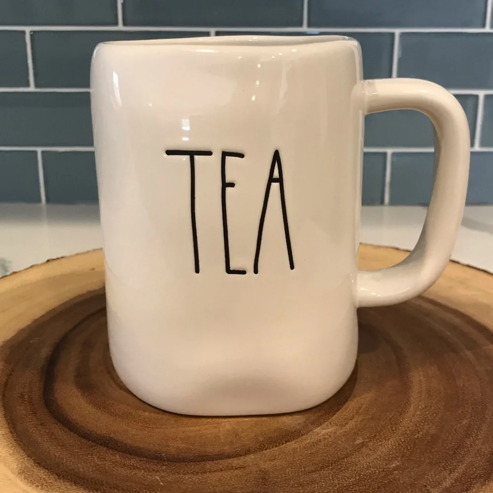 Rae Dunn TEA Mug White Ceramic Coffee Tea Farmhouse